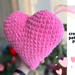 Giant crochet heart pattern PDF Crochet Valentines heart pillow pattern  Amigurumi Valentines patterns Love crochet patterns