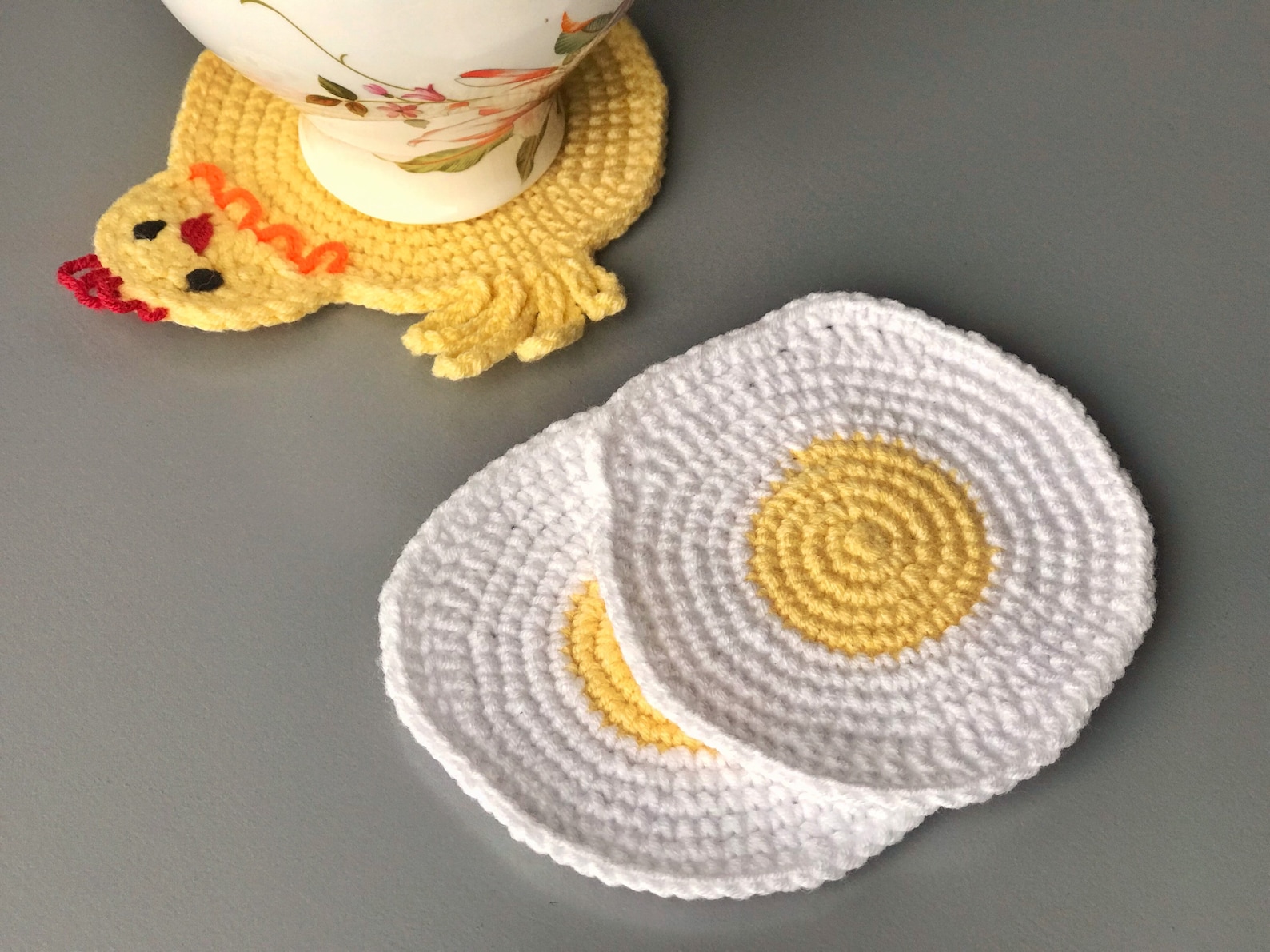 Chicken Coaster Crochet Pattern PDF Crochet Chicken Drink Etsy