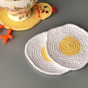 Chicken coaster crochet pattern PDF Crochet chicken drink coaster pattern Cup coaster Chicken Butt pattern image 4