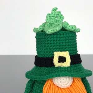 St. Patrick's day Gnome pattern PDF Crochet Leprechaun pattern Leprechaun amigurumi Shamrock ornament pattern image 5