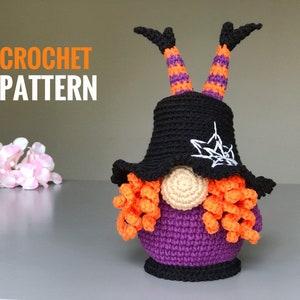 Halloween Gnome with Witches Legs crochet pattern PDF Amigurumi Halloween Pattern Witch Gnome crochet image 2