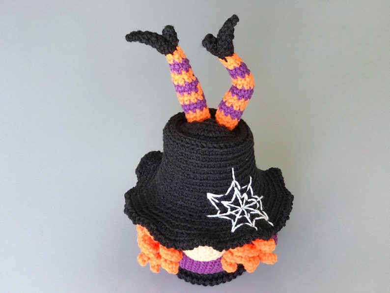 Halloween Gnome with Witches Legs crochet pattern PDF Amigurumi Halloween Pattern Witch Gnome crochet image 5