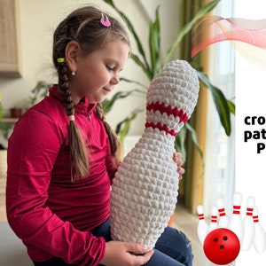 Giant bowling pin crochet pattern PDF Amigurumi bowling pin Giant toys patterns Sport crochet Home decor pattern Sportsman gift crochet