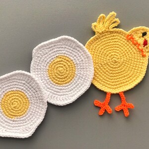 Chicken coaster crochet pattern PDF Crochet chicken drink coaster pattern Cup coaster Chicken Butt pattern image 8