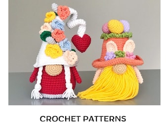 Easter Gnome & Spring Flower Gnome Crochet Pattern PDF | Amigurumi Gnome Patterns | Bunny Egg pattern | Amigurumi Flower | Easy Easter Decor