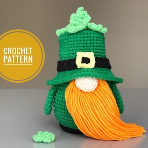 St. Patrick's day Gnome pattern PDF Crochet Leprechaun pattern Leprechaun amigurumi Shamrock ornament pattern image 2