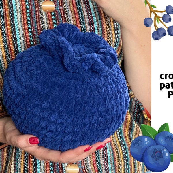 Giant blueberry crochet pattern PDF Crochet Berry pattern Easy berry pattern Big blueberry pattern Blueberry plush amigurumi