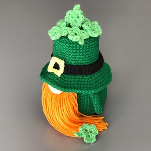 St. Patrick's day Gnome pattern PDF Crochet Leprechaun pattern Leprechaun amigurumi Shamrock ornament pattern image 4