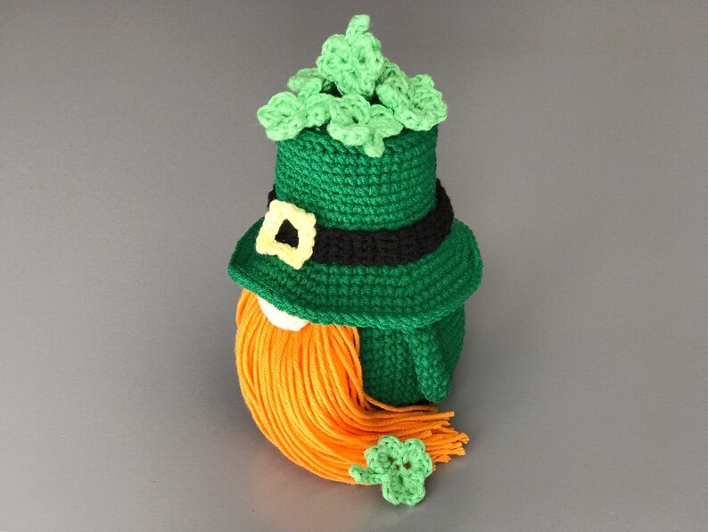 St. Patrick's day Gnome pattern PDF Crochet Leprechaun pattern Leprechaun amigurumi Shamrock ornament pattern image 4