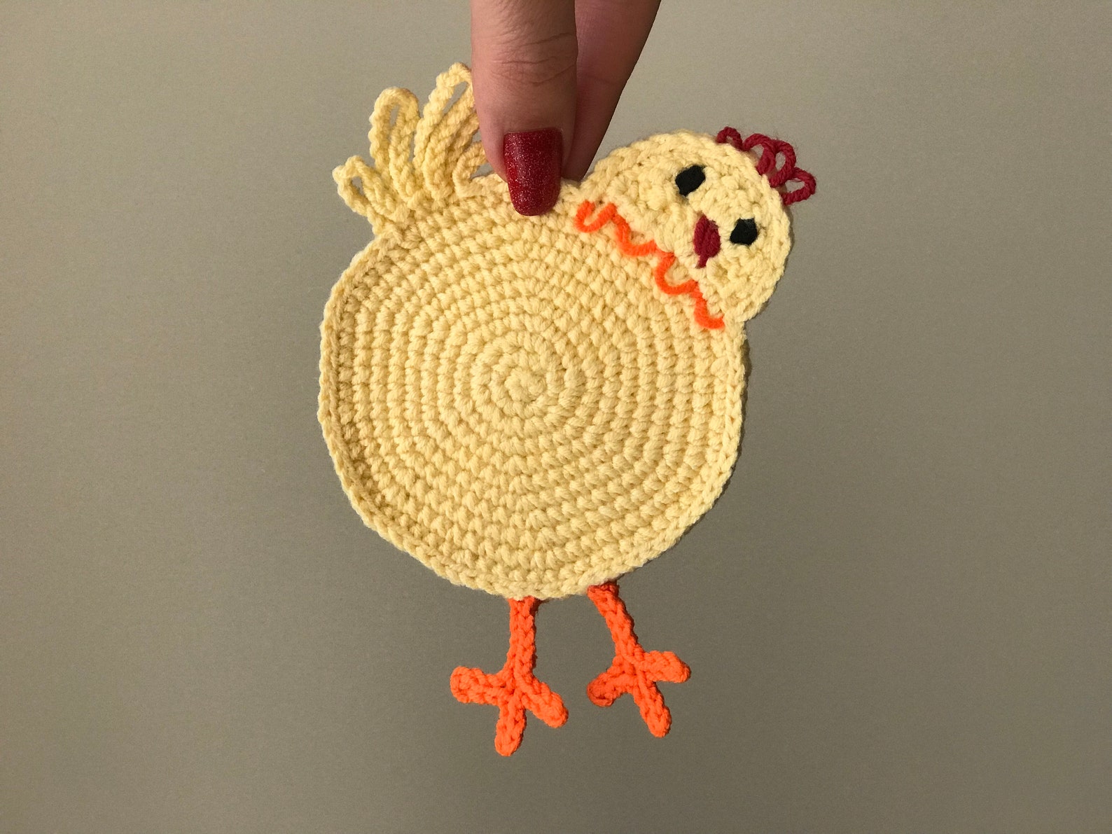 Chicken Coaster Crochet Pattern PDF Crochet Chicken Drink Etsy