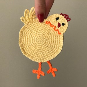 Chicken coaster crochet pattern PDF Crochet chicken drink coaster pattern Cup coaster Chicken Butt pattern image 10