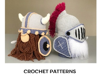 Crochet Viking Gnome Pattern PDF Crochet Knight pattern Knight helmet pattern Crochet sword shield pattern Military of the Middle Ages