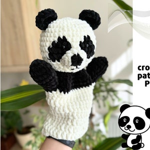 Patrón PDF de marioneta de panda a crochet / Juguete de panda amigurumi / Oso amigurumi / Patrones de juguetes a crochet / Patrones de animales fáciles para niños