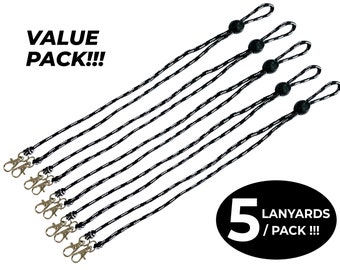 PACK OF 5, Face mask Lanyard, Mask Holder, Mask Lanyard Kids, Mask Strap, Chain, Mask Necklace, Adjustable, Mask Keeper, Ear Saver, Paracord