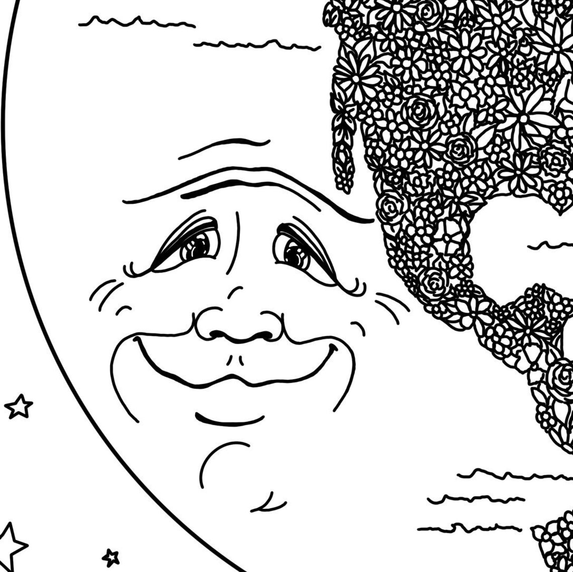 Mother Earth Coloring Page, Earth Day Coloring Sheet, Instant Digital