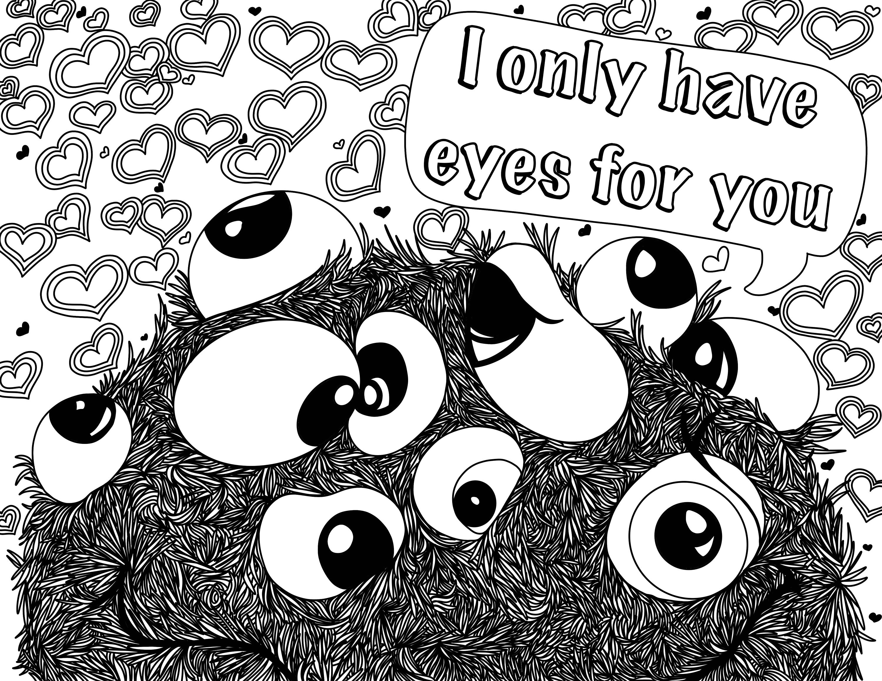 Set of 8 Love Themed Printable Coloring Sheets, Instant Download ...