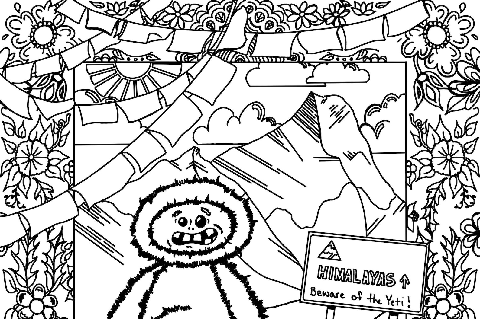 Printable Coloring Page Yeti Coloring Sheet Abominable - Etsy