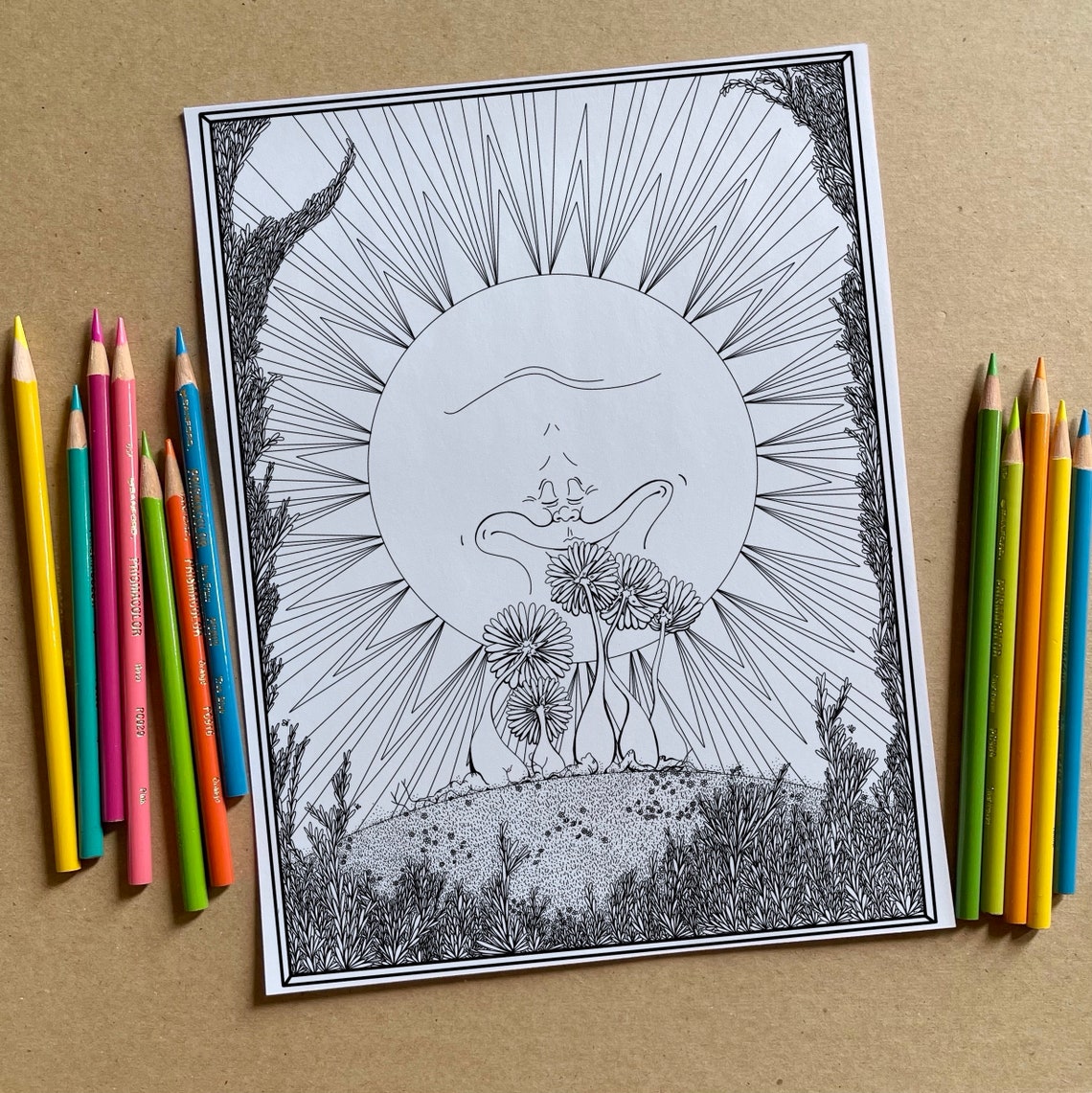Sunshine and Flowers Coloring Page, You Are My Sunshine Printable ...
