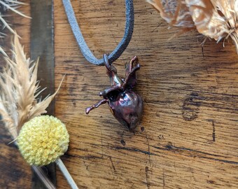 Real Rosebud Encased in Copper. Real Flower Copper Pendant Necklace, Flower Necklace, Botanical Necklace, Cottage Core, Girlfriend Jewellery
