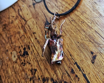 Real Rosebud Encased in Copper. Real Flower Copper Pendant Necklace, Flower Necklace, Botanical Necklace, Cottage Core, Girlfriend Jewellery