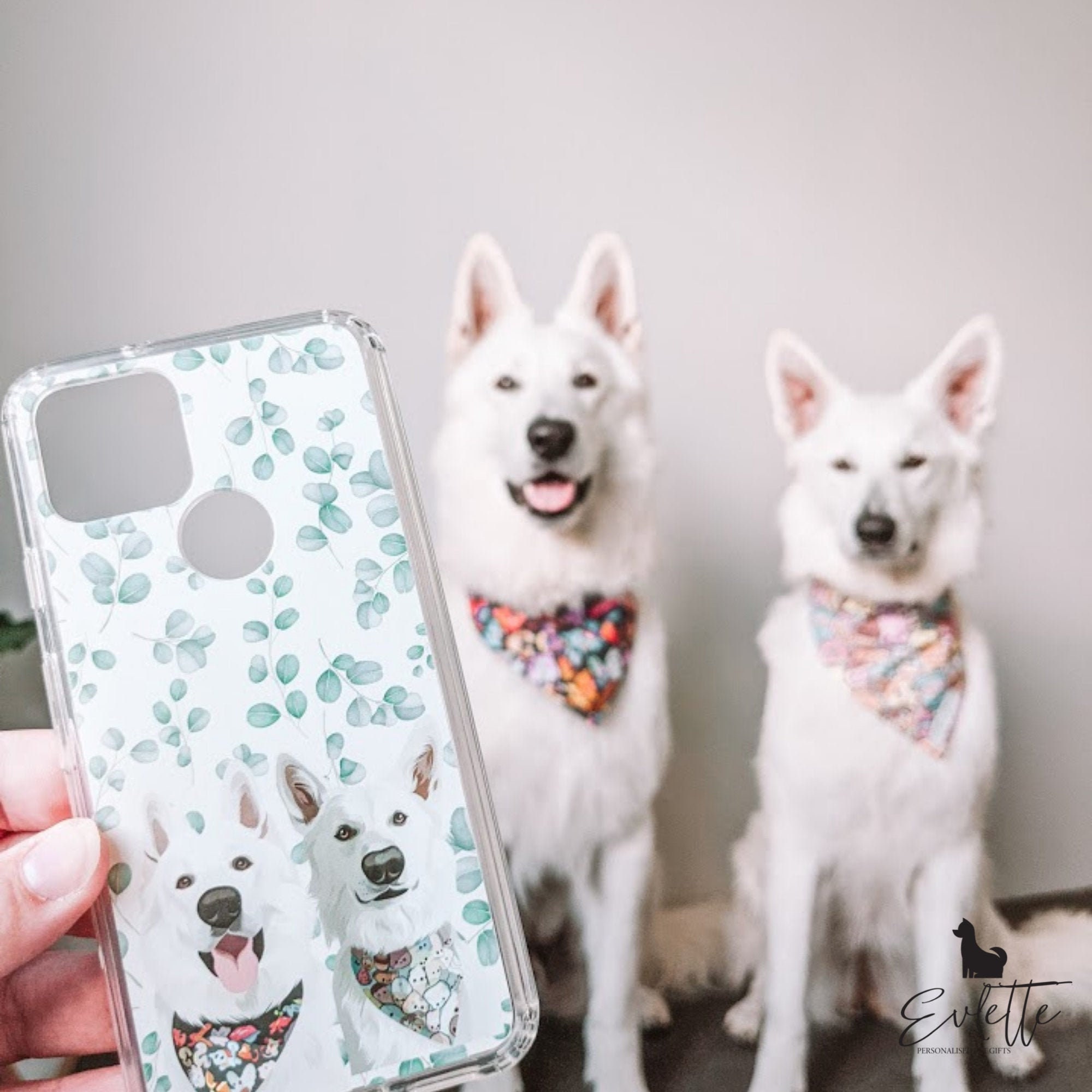 Custom Pet Portrait Phone Case Slim Green Floral Iphone Etsy Australia