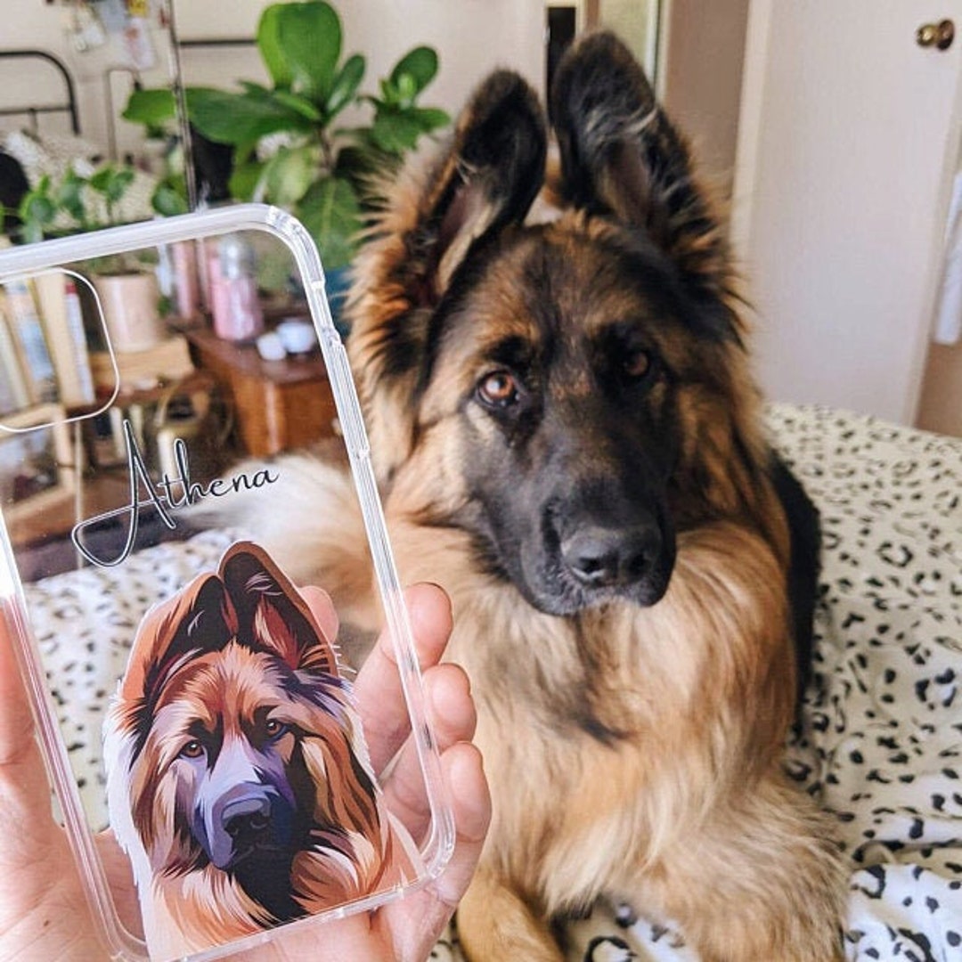 Custom Pet Portrait Phone Case Clear Iphone, Samsung Cover Christmas