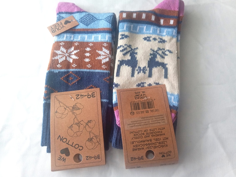 Socken Norweger Muster Einzel Paare Größe 39-42 Bild 2