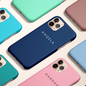 Custom Minimalist Name Phone Case iPhone 16 15 14 13 12 Pro Max Samsung Galaxy S25 S24 S23 S22 S21 fe ultra pixel 9 8 7