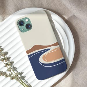Boho Mountain Art Aesthetic Modern Trendy Phone Case iPhone 16 16e 15 14 13 12 Pro Max Samsung Galaxy S25 S24 S23 S22 S21 fe ultra pixel 9 8