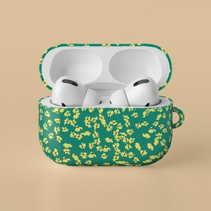 Zielony Kwiatowy Kawaii Modny Uroczy Unikalny Airpods 1 2 3 4 Pro Etui Z Brelokiem | Designerski Estetyczny Airpods 1. 2. 3. 4. Pro Generacja