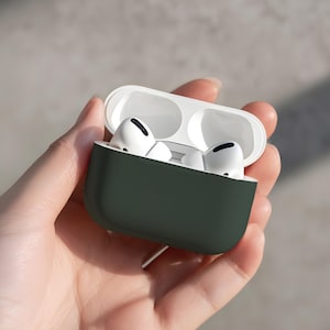 Saliegroen Cool AirPods 1 2 3 4 Pro-hoesje met sleutelhanger | Leuke unieke Apple AirPods 1e 2e 3e 4e generatie