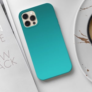 Blue Teal Gradient Matte Minimalist Tough Phone Case iPhone 15 14 13 12 11 Mini Pro Max Samsung Galaxy S24 S23 S22 S21 S20 fe ultra pixel 8