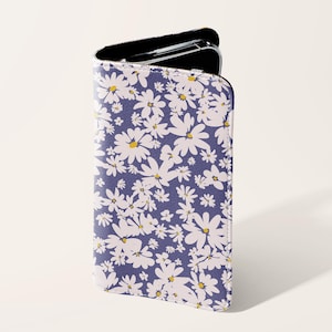 Lavendel bloemen portemonnee telefoonhoesje | Kaarthouder Veganistisch leren telefoonhoesje Samsung Galaxy S25 S24 S23 Plus Ultra iPhone 16 15 14 13 Pro