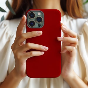 ダークレッド ミニマリスト 美的 タフ フォン ケース iPhone 16 16e 15 14 13 12 Pro Max Samsung Galaxy S25 S24 S23 S22 S21 fe ultra Pixel 9 8