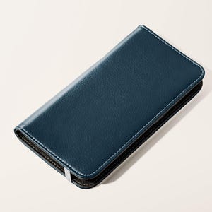 ヤンキース ブルー フォリオ ウォレット フォン ケース | ミニマリスト フェイクレザー カード ホルダー ケース Samsung Galaxy S25 S24 S23 Plus Ultra iPhone 16 15 14 13 Pro