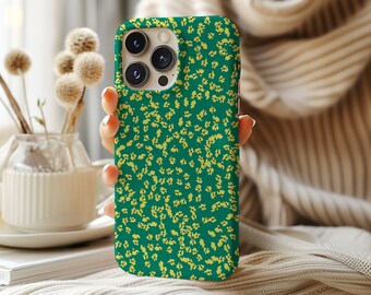 coque de portable marguerite verte esthétique | Coque de portable fleurs florales pour iPhone 15 14 13 12 11 Mini Pro Max Samsung Galaxy S24 S23 S22 S21 ultra pixel 8