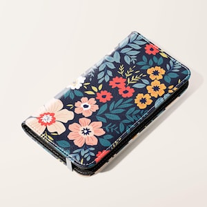 Kwiatowy Kwiatowy Dziki Kwiat Portfel Telefon Etui, Etui na Karty Ze Skóry Sztucznej Samsung Galaxy S25 S24 S23 Plus Ultra iPhone 16 15 14 13 Pro