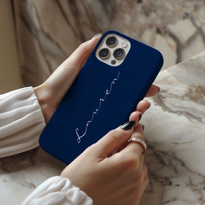 Coque de téléphone personnalisée avec nom et signature pour iPhone 16 16e 15 14 13 12 Mini Pro Max Samsung Galaxy S25 S24 S23 S22 fe ultra pixel 9 8 7 6