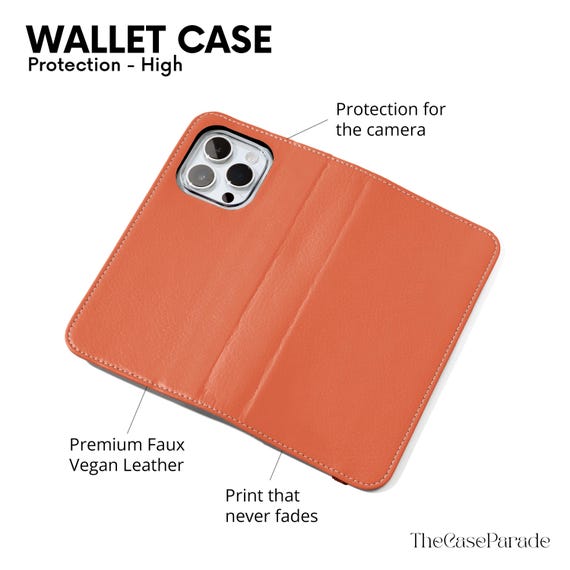 Burnt Sienna Orange Cute Wallet Phone Case, Vegan Leather Card Holder Case Samsung Galaxy S26 S25 S24 Plus Ultra iPhone 17 16 15 14 13 Pro Burnt Sienna Orange Cute Wallet Phone Case, Vegan Leather Card Holder Case Samsung Galaxy S26 S25 S24 Plus Ultra iPhone 17 16 15 14 13 Pro