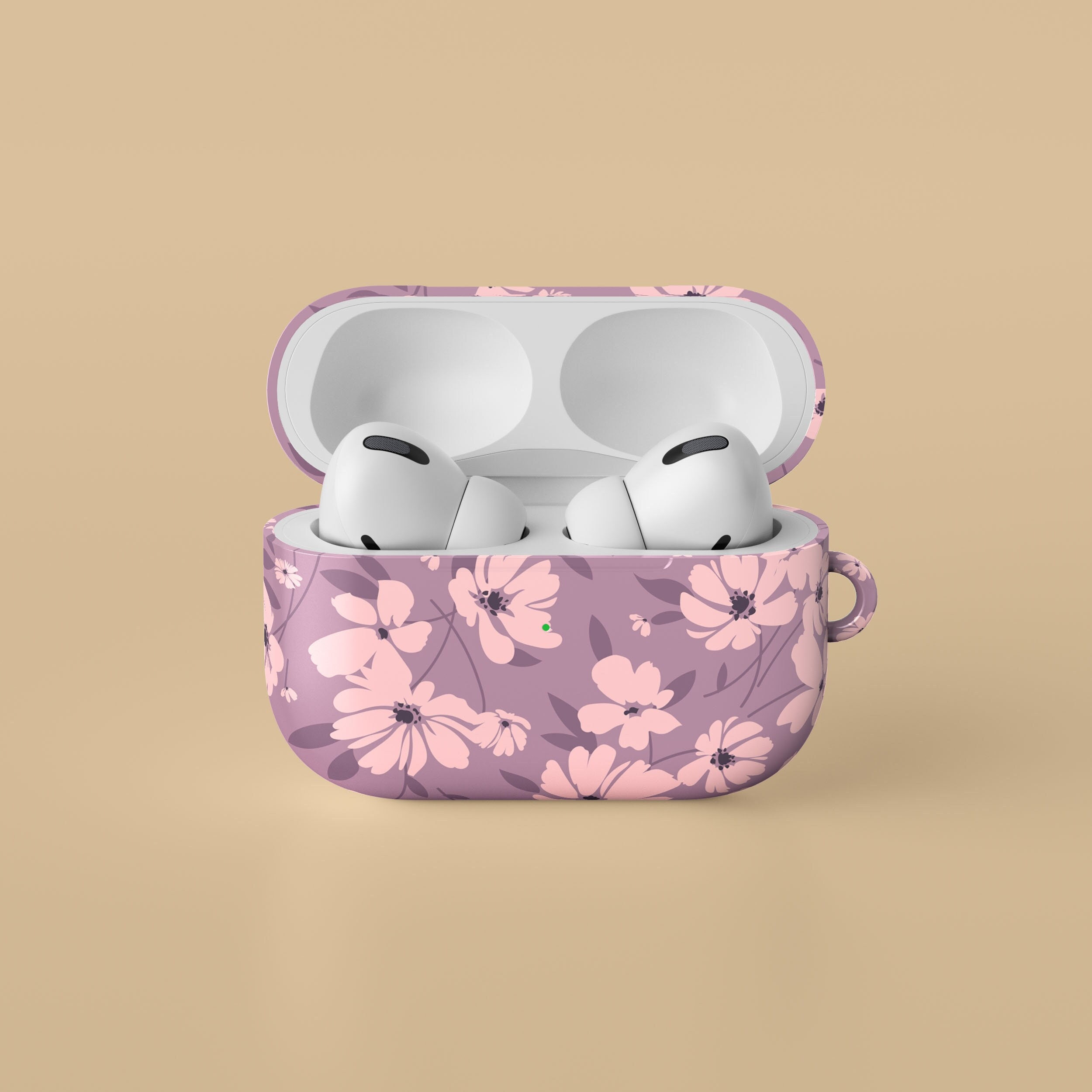 Mauve Floral Cute Luxury Designer Airpods 1 2 Pro Case With 