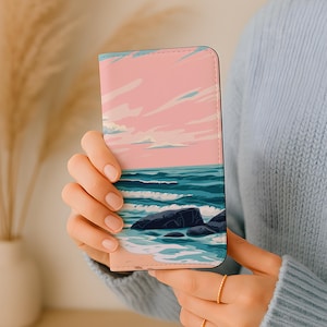 Beach Ocean Nature Sky Clouds Wallet Phone Case | Faux Leather Phone Case Samsung Galaxy S25 S24 S23 Plus Ultra iPhone 16 15 14 13 Pro