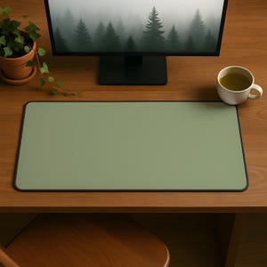 Alfombrilla de escritorio verde salvia / Alfombrilla de escritorio para juegos con estilo / Alfombrilla de escritorio kawaii linda y única / Alfombrilla de escritorio XXL grande / Alfombrilla para teclado de ordenador