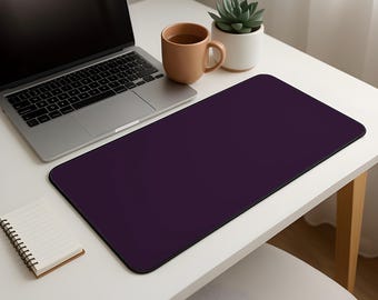 Dark Purple Solid Desk Mat | Aesthetic Gaming Desk Mat | Kawaii Cute Unique Desk Mat | Large XXL Desk Pad | Computer Desktop Keyboard Mat