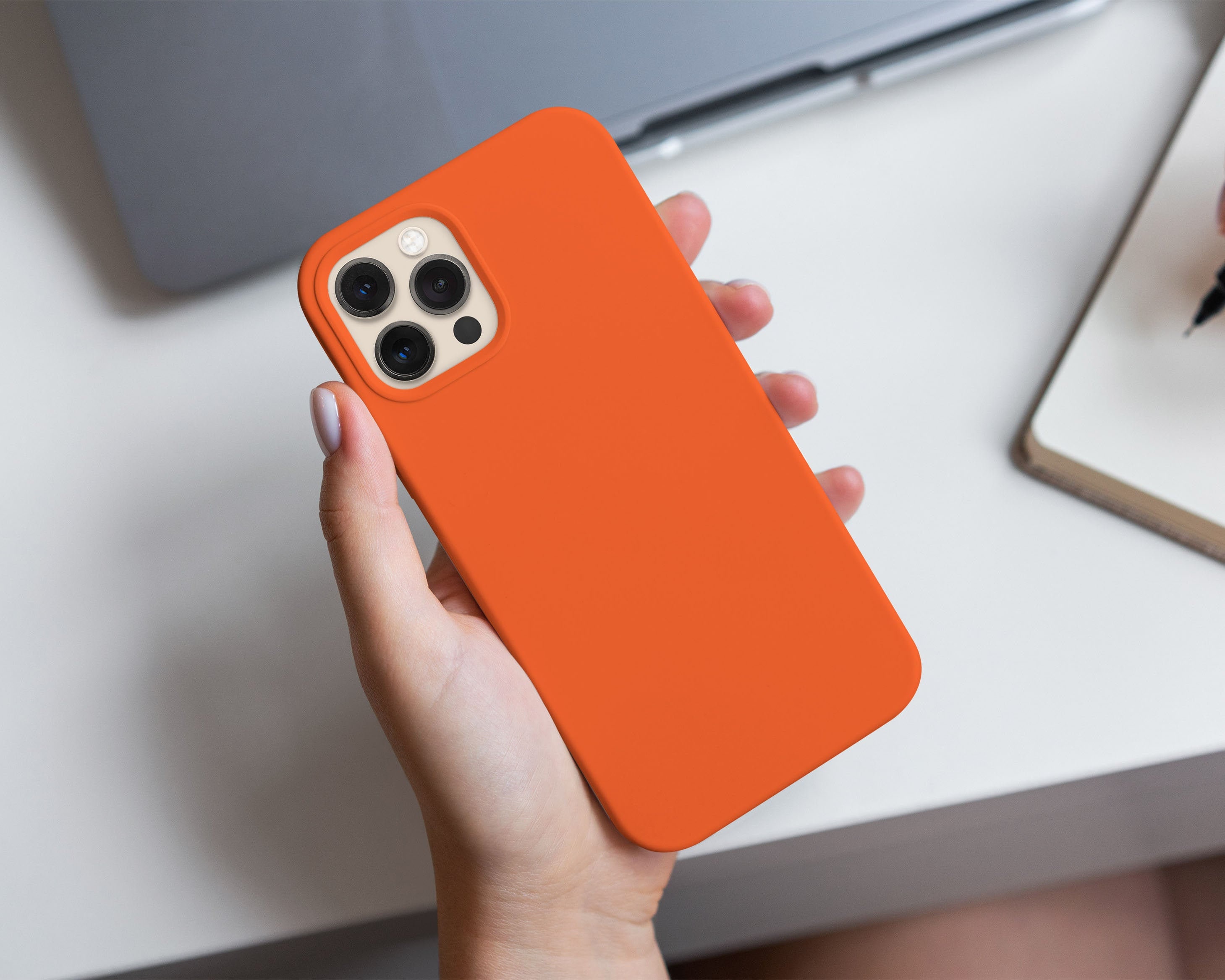 Orange Matte Minimalist Aesthetic Phone Case for Samsung Etsy