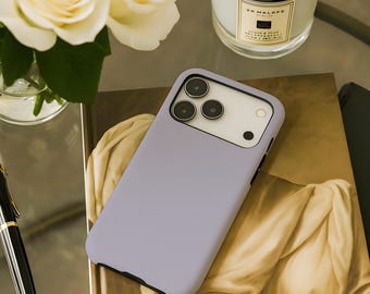 Dusky Lavender Purple Minimalist Aesthetic Phone Case iPhone 18 17 Air 17e 16 Pro Max Pixel 11 10 Samsung Galaxy S26 S25 S24 S23 fe ultra