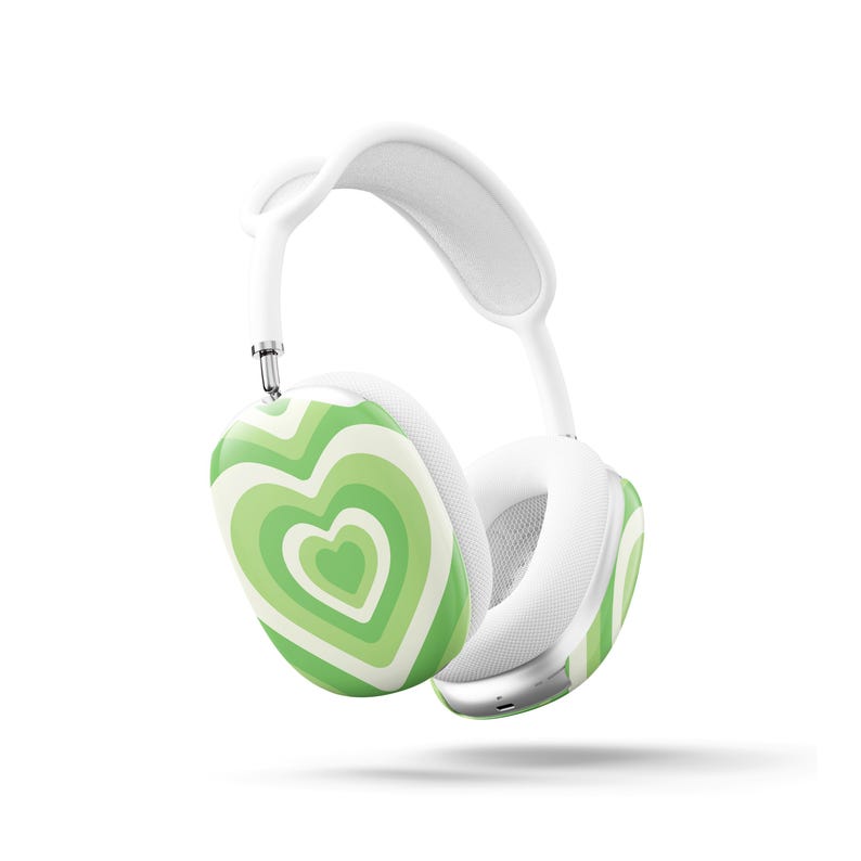Green Hearts AirPod Max Case Cover | Snap on Apple Air Pods Max Case ...