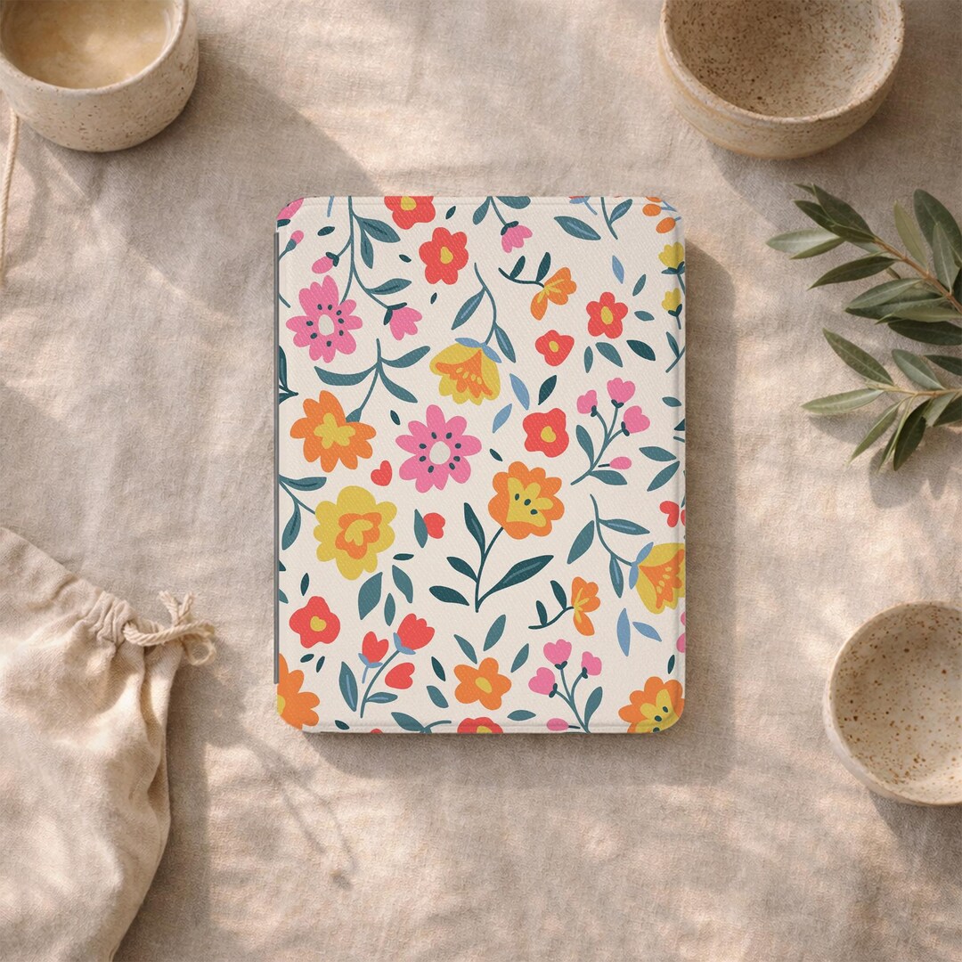 Off White Floral Kindle Case, Colorsoft Paperwhite 11th 12th Gen 7 ...