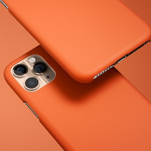 Orange Matte Minimalist Aesthetic Tough Phone Case iPhone 16 16e 15 14 13 12 Pro Max Samsung Galaxy S25 S24 S23 S22 S21 fe ultra pixel 9 8