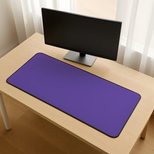 Purple Violet Solid Desk Mat | Lofi Minimalist Aesthetic Mousepad | Large Desk Mat | Unique Home Office Decor | Desk Pad Keyboard Mat