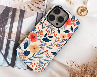 Floral Vintage Art Aesthetic Phone Case iPhone 18 17 Air 17e 16 16e 15 14 Pro Max Pixel 11 10 Samsung Galaxy S26 S25 S24 S23 fe ultra